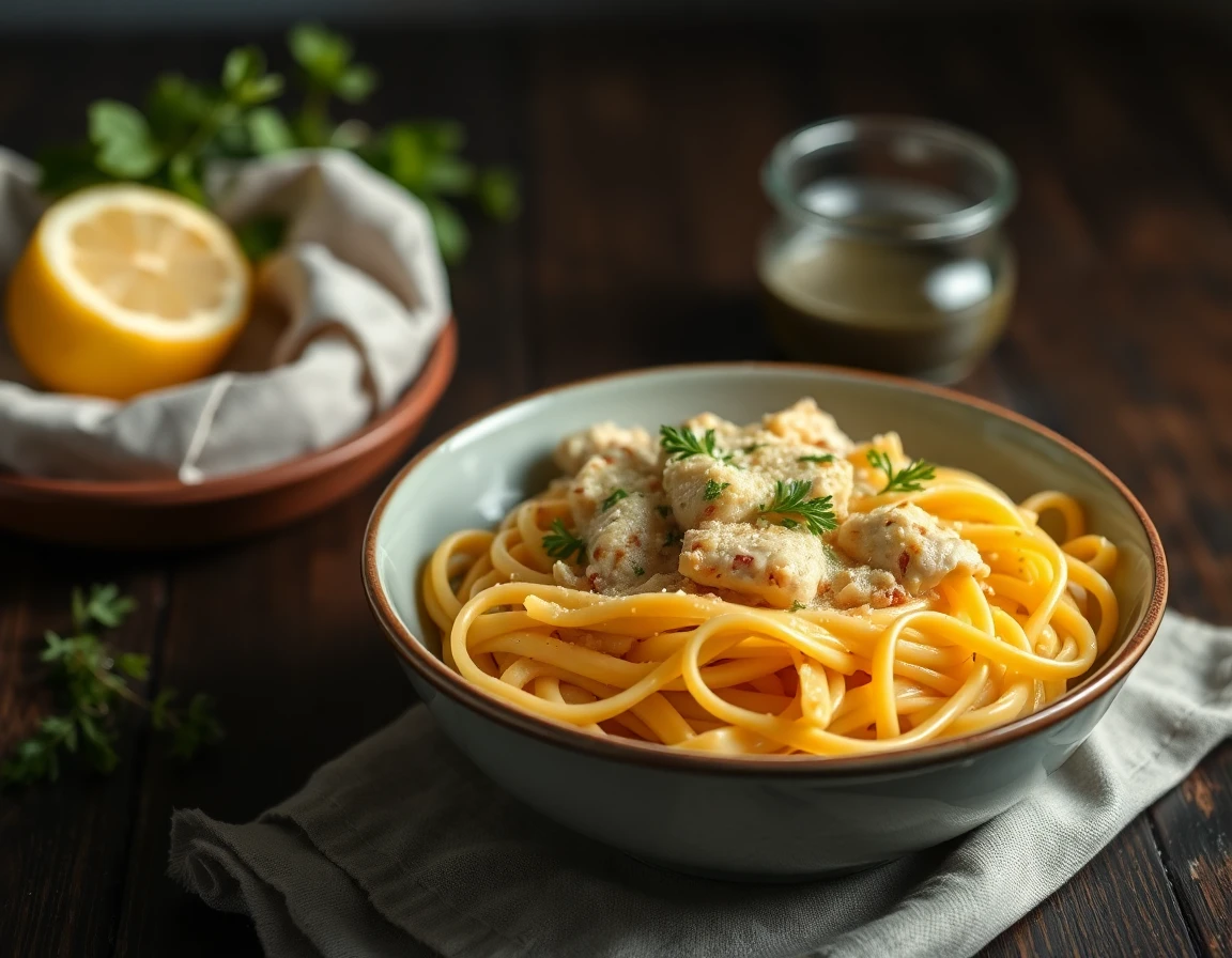 Creamy lemon-parmesan chicken pasta